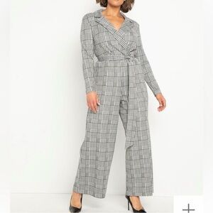 EUC Beautiful Eloquii Black and White Houndstooth jumpsuit - Size 18